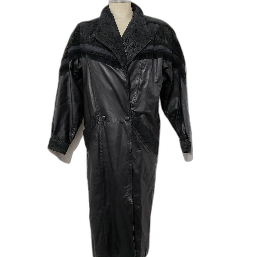 VINTAGE WILSONS THE WEATHER EXPERTS BLACK TRENCH XS
